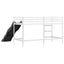 Kids'loftseng med rutsjebane Hvid og Antracit 100 x 190 cm