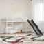 Kids'loftseng med rutsjebane Hvid og Antracit 100 x 200 cm