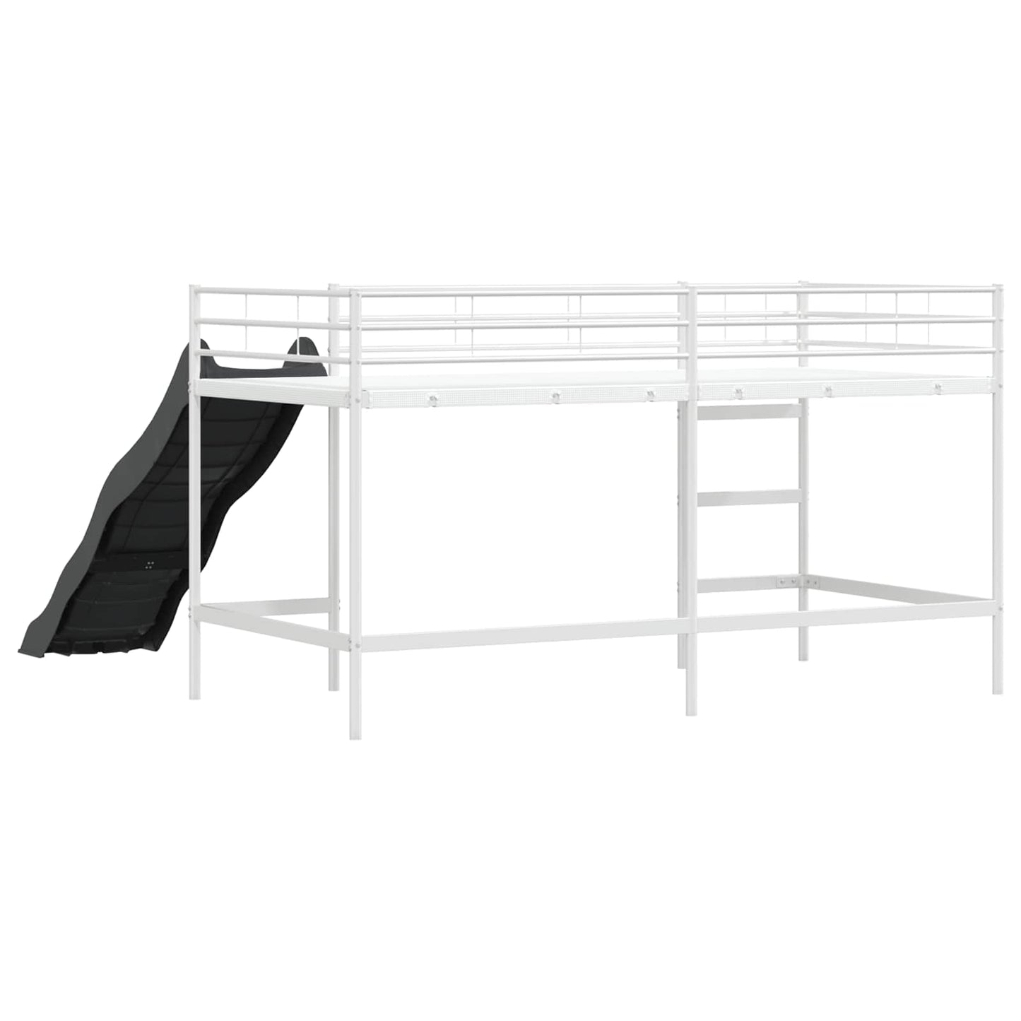 Kids'loftseng med rutsjebane Hvid og Antracit 100 x 200 cm