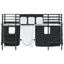 Kids'loftseng med gardiner Sort 75 x 190 cm