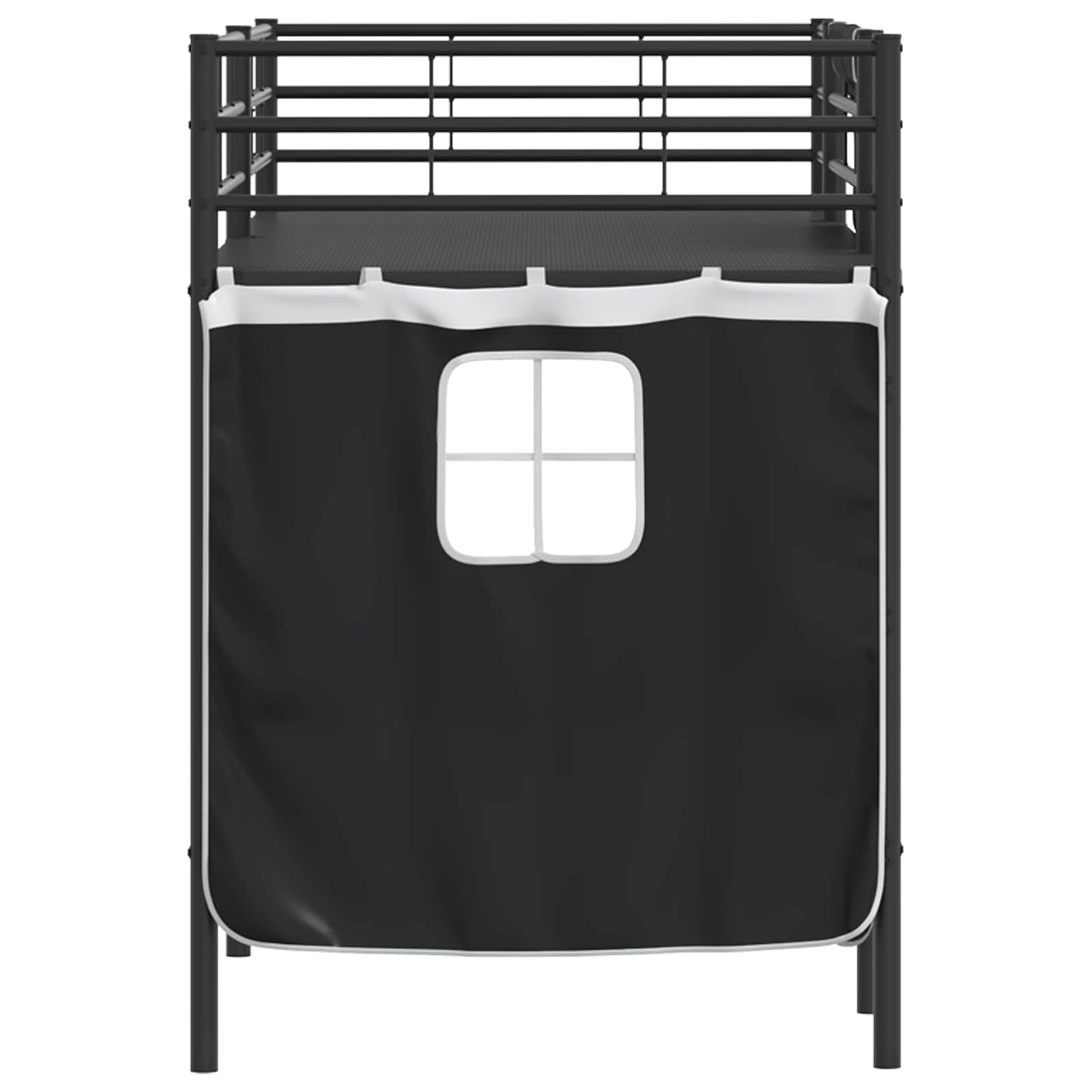 Kids'loftseng med gardiner Sort 75 x 190 cm