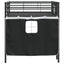 Kids'loftseng med gardiner Ensfarvet Sort 80 x 200 cm
