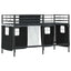 Kids'loftseng med gardiner Sort 90 x 190 cm