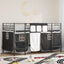 Kids'loftseng med gardiner Ensfarvet Sort 100 x 200 cm