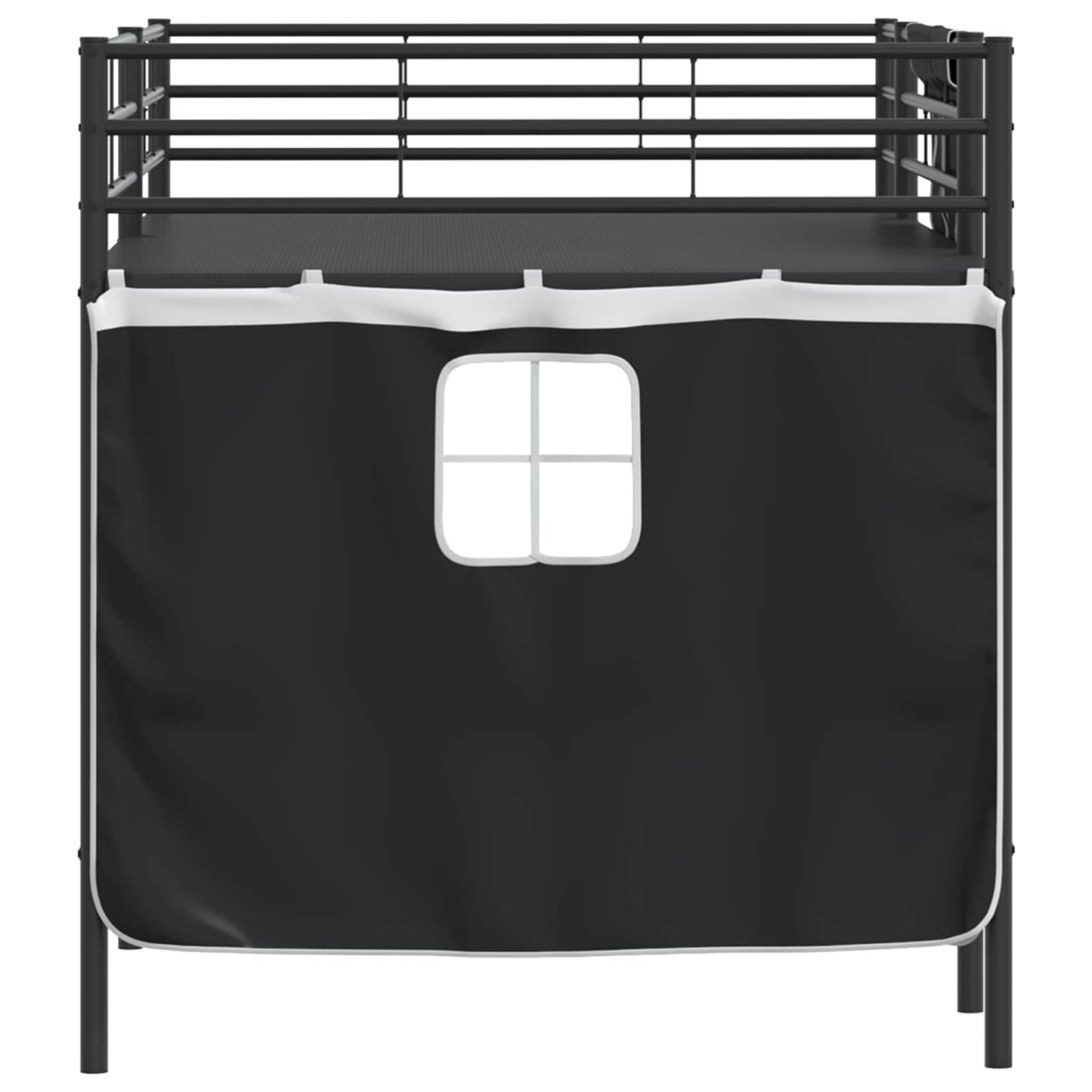 Kids'loftseng med gardiner Ensfarvet Sort 100 x 200 cm
