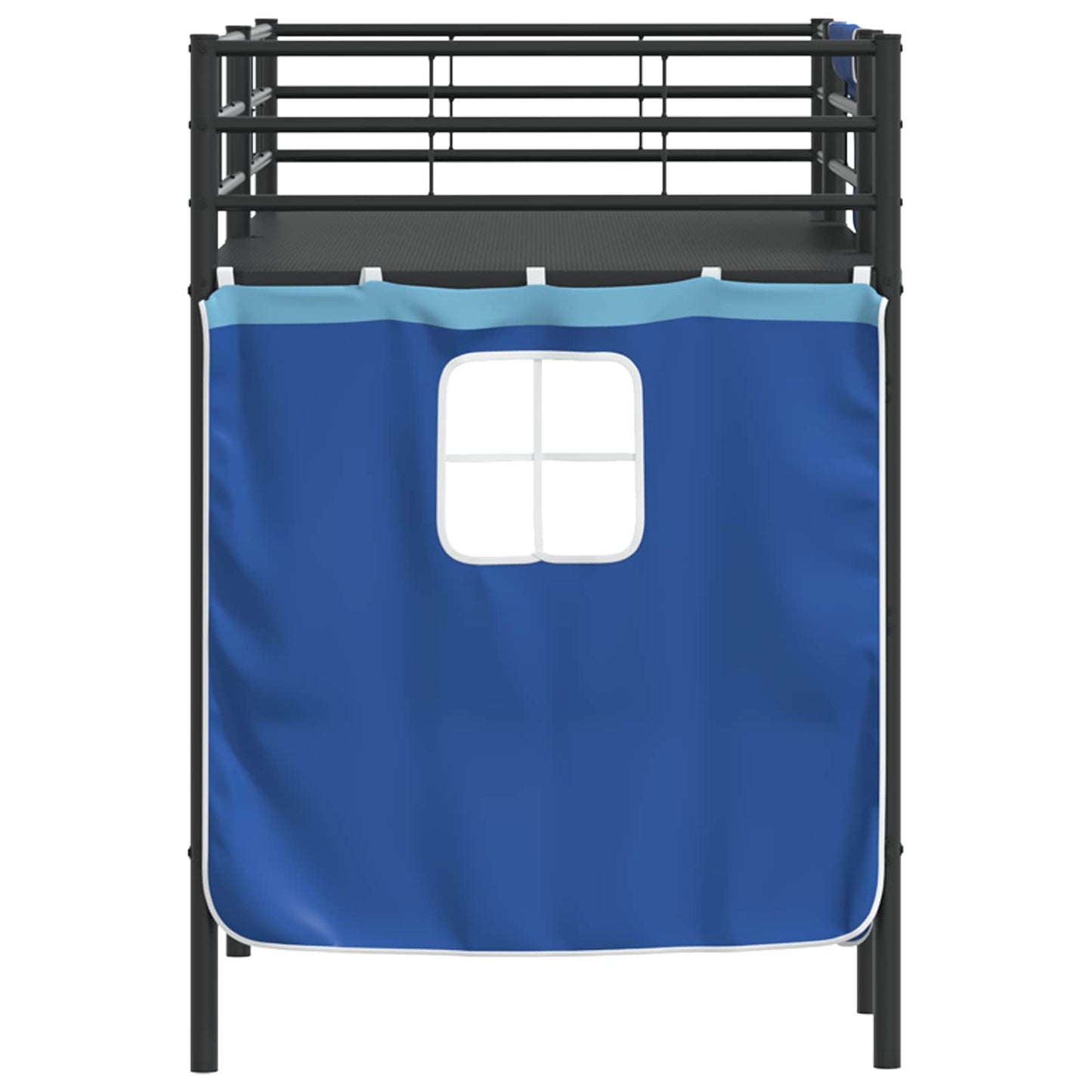 Kids'loftseng med gardiner Sort og Blå 90 x 190 cm