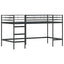 Kids'loftseng med gardiner Ensfarvet Sort og Blå 107 x 203 cm