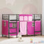 Kids'loftseng med gardiner Sort og Lyserød 90 x 190 cm