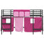Kids'loftseng med gardiner Sort og Lyserød 100 x 190 cm