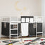 Kids'loftseng med gardiner Ensfarvet Hvid og sort 80 x 200 cm