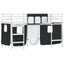 Kids'loftseng med gardiner Hvid og sort 90 x 190 cm