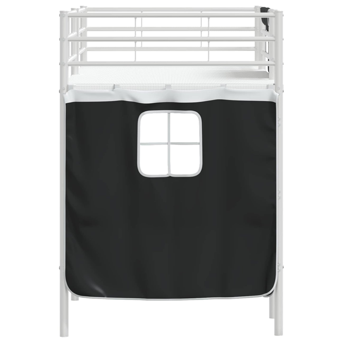 Kids'loftseng med gardiner Hvid og sort 90 x 190 cm