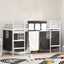 Kids'loftseng med gardiner Hvid og sort 100 x 190 cm