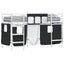 Kids'loftseng med gardiner Hvid og sort 100 x 190 cm
