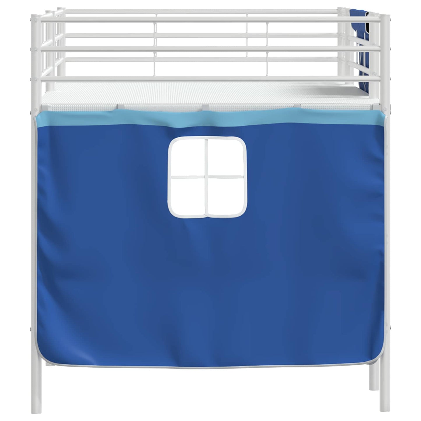 Kids'loftseng med gardiner Ensfarvet Hvid og Blå 107 x 203 cm