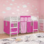 Kids'loftseng med gardiner Hvid og lyserød 80 x 200 cm