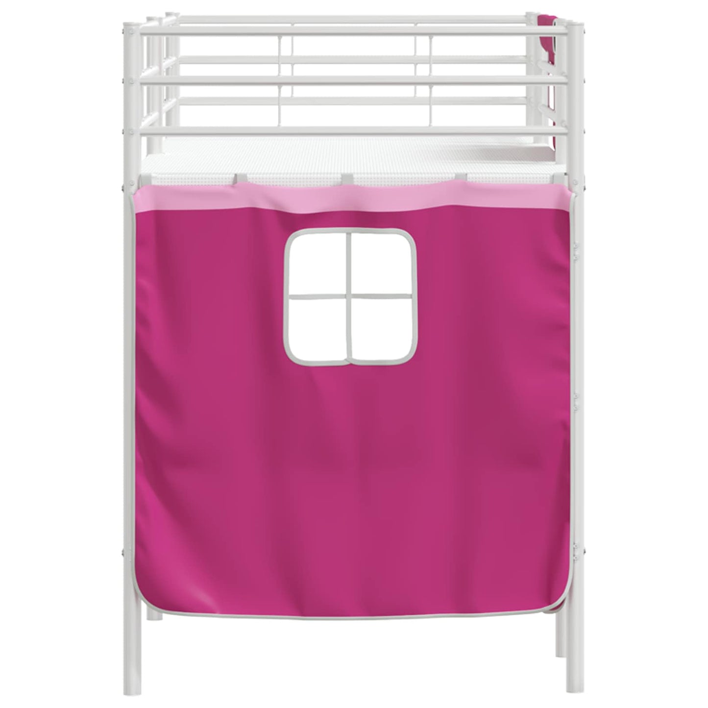 Kids'loftseng med gardiner Hvid og lyserød 100 x 190 cm