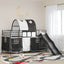 Børns Loft Seng Ramme Sort 90 x 200 cm Metal