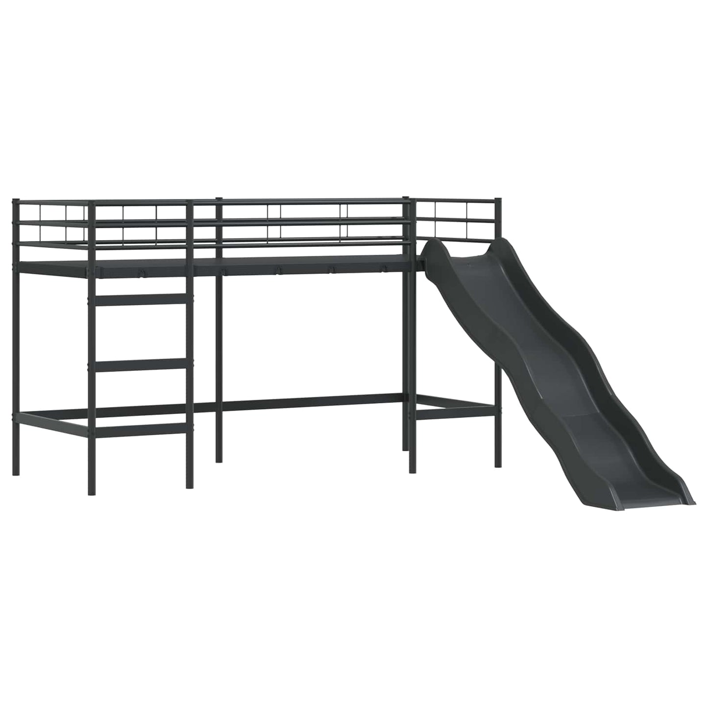 Børns Loft Seng Ramme Sort og Lyserød 75 x 190 cm Metal