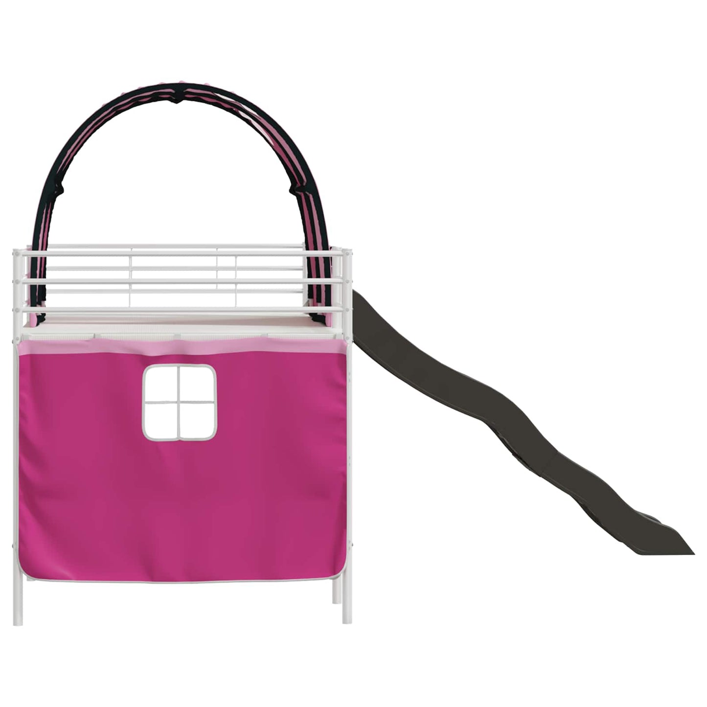 Børns Loft Seng Ramme Hvid og lyserød 107 x 203 cm Metal