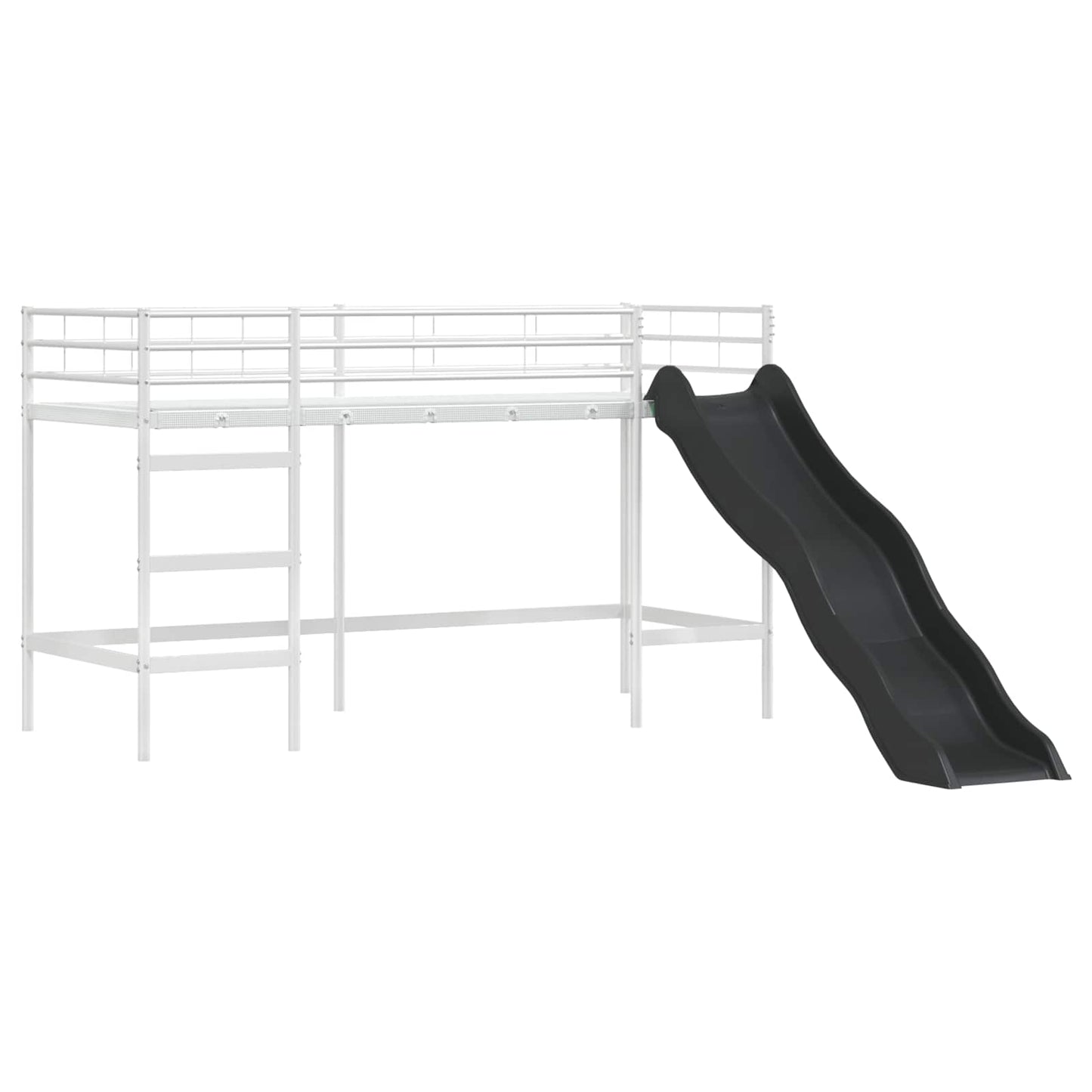 Børns Loft Seng Ramme Ensfarvet Hvid og blå 100 x 190 cm Metal