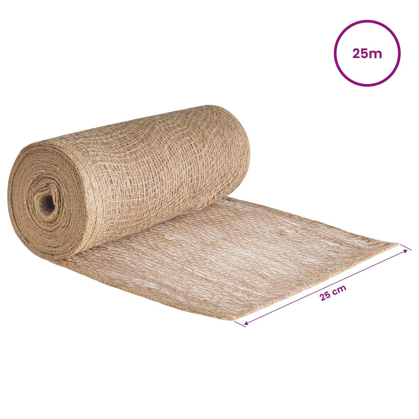 Jute Rulle Naturfarvet 25 x 2500 cm