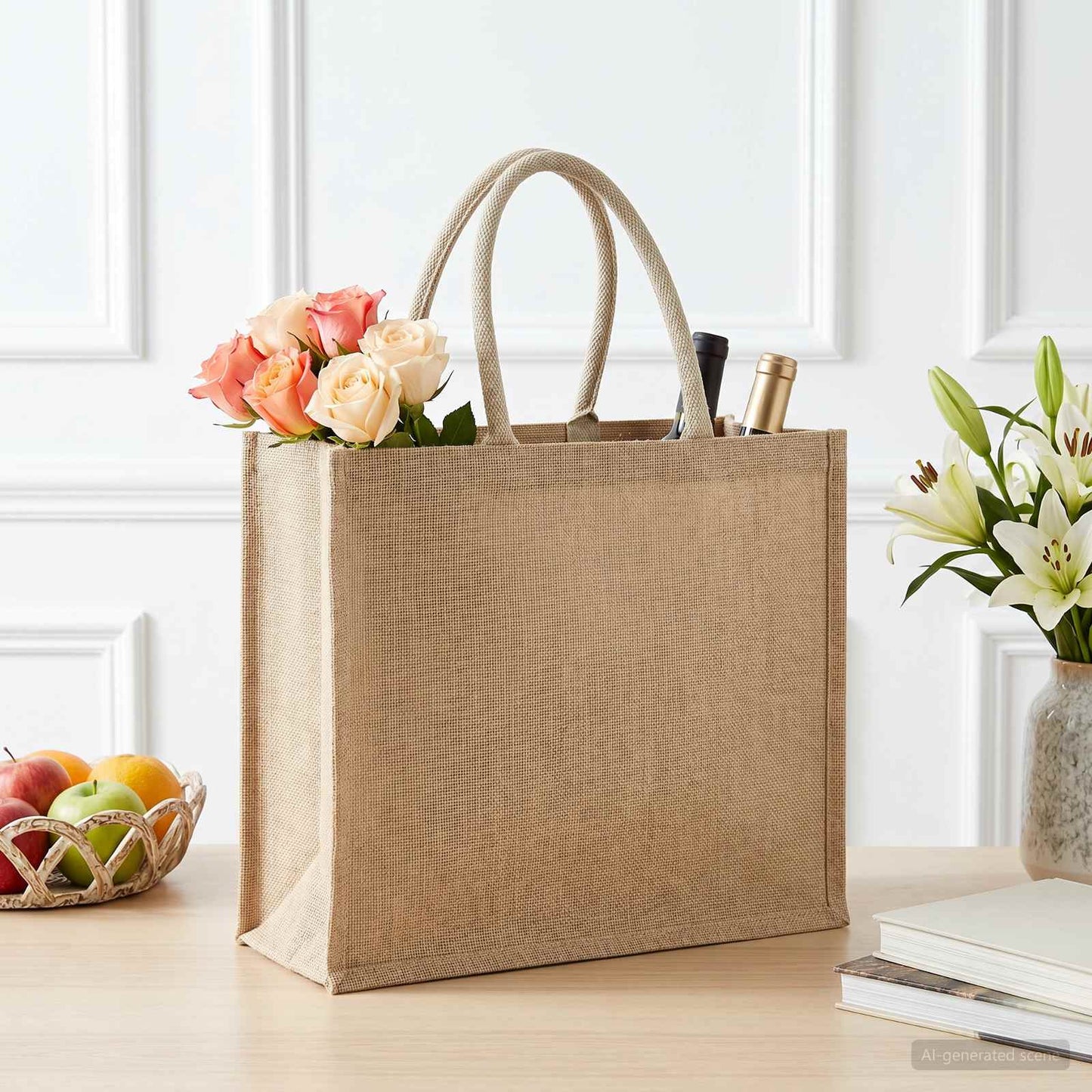 Jute tasker 5 Naturfarvet 42 x 33 x 19 cm 100% Tossa Jute