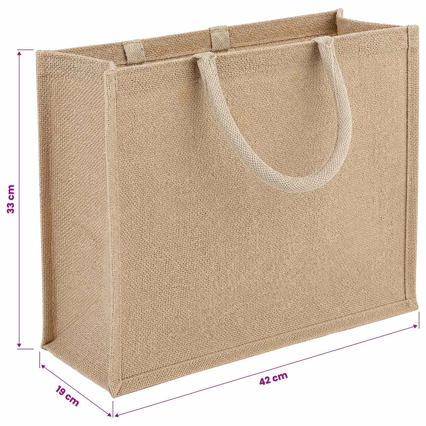 Jute tasker 50 Naturfarvet 42 x 33 x 19 cm 100% Tossa Jute
