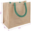 Jute tasker 5 Naturlig og Grøn 26 x 22 x 14 cm 100% Tossa Jute
