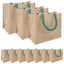 Jute tasker 10 Naturlig og Grøn 26 x 22 x 14 cm 100% Tossa Jute