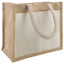 Jute håndtasker med lomme 10 Natur og hvid 26 x 22 x 14 cm