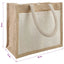 Jute håndtasker med lomme 10 Natur og hvid 26 x 22 x 14 cm