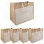 Jute håndtasker med lomme 5 Natur og hvid 42 x 33 x 19 cm