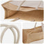 Jute håndtasker med lomme 10 Natur og hvid 42 x 33 x 19 cm