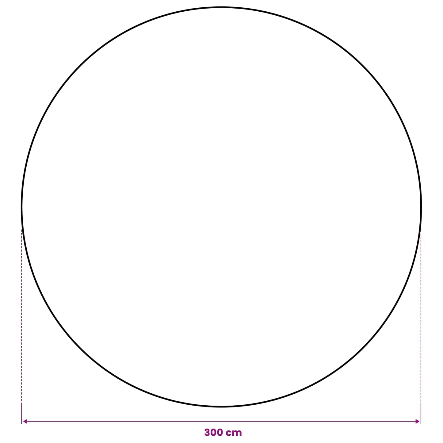Jute Dækmotiv Naturfarvet Ø 300 cm 100% Tossa Jute