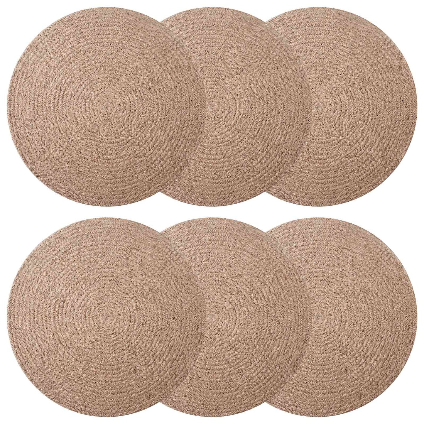 Jute dækkeservietter 6 stk. Naturfarvet 100% Tossa jute