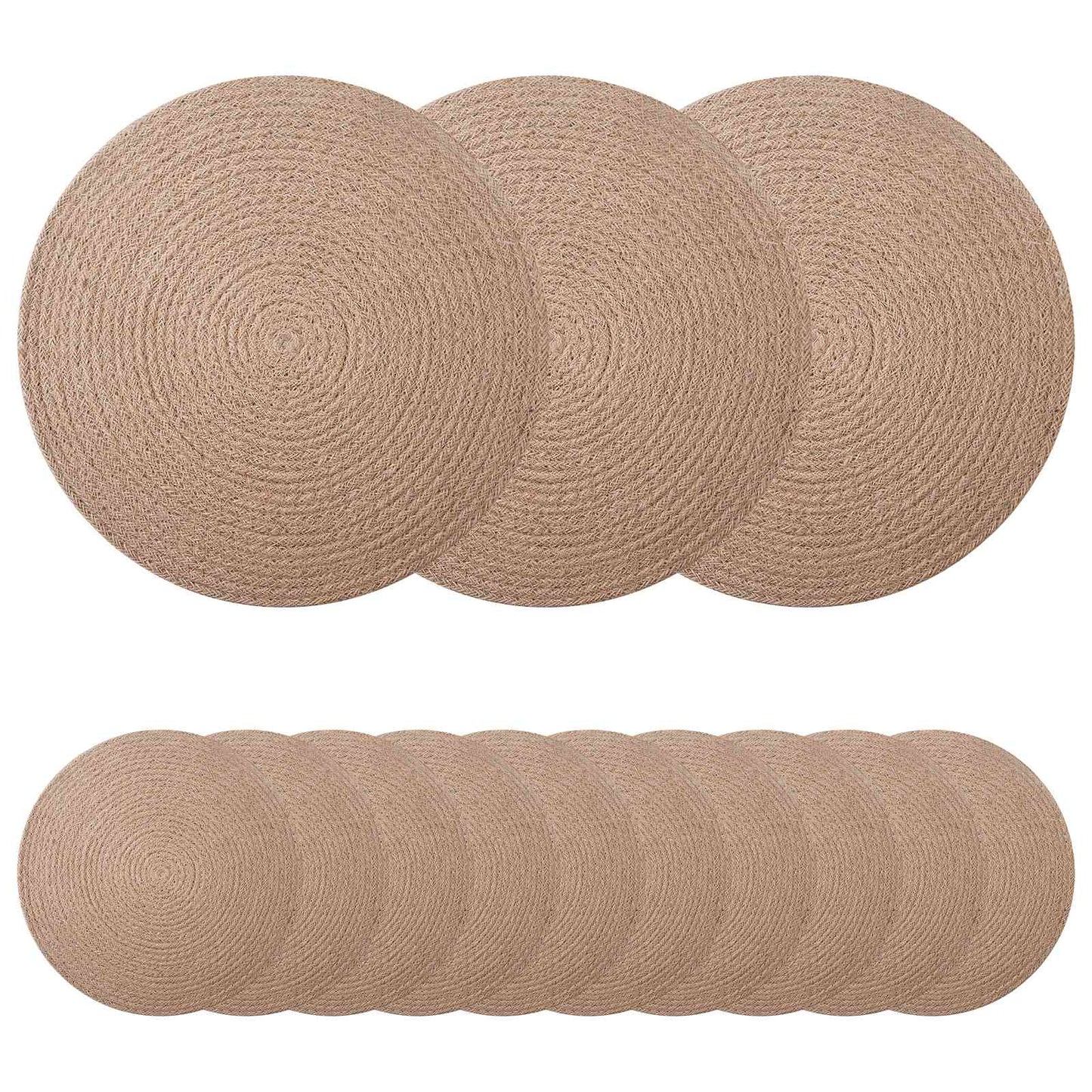 Jute dækkeservietter 50 stk. Naturfarvet 100% Tossa jute