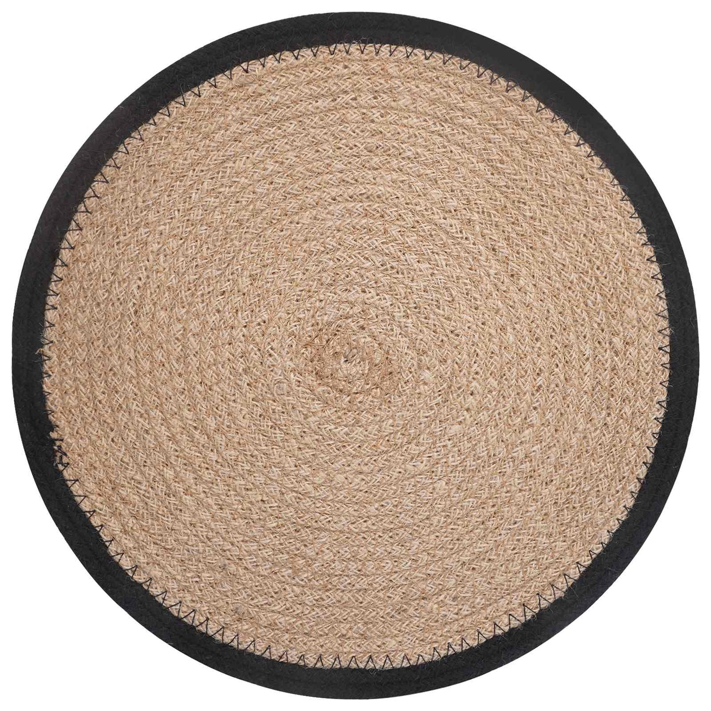 Jute dækkeservietter 6 stk. Naturfarvet og sort 100% Tossa jute