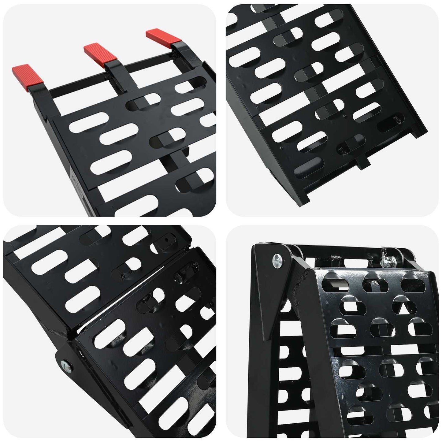 Sammenfoldelig motorcykelrampe 340 kg pr. rampe 2 pcs Sort
