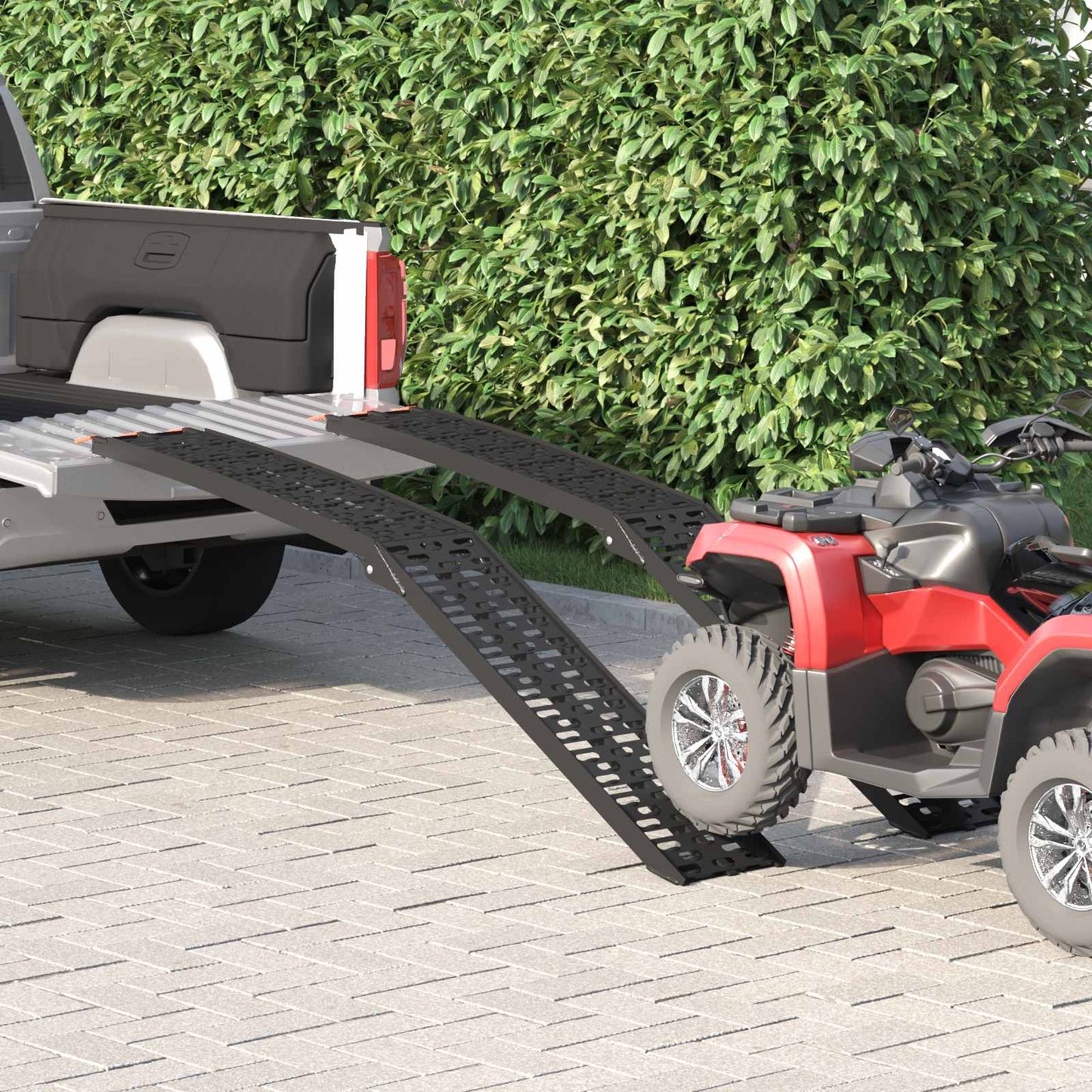 Sammenfoldelig motorcykelrampe 340 kg pr. rampe 2 pcs Sort
