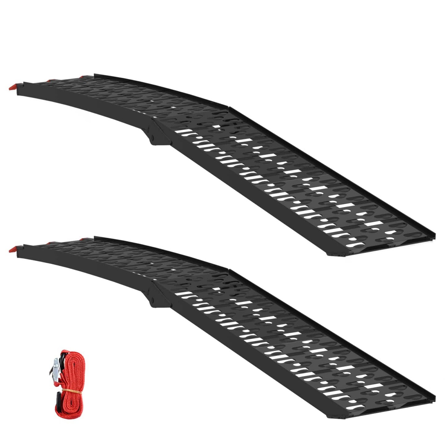 Sammenfoldelig motorcykelrampe 340 kg pr. rampe 2 pcs Sort