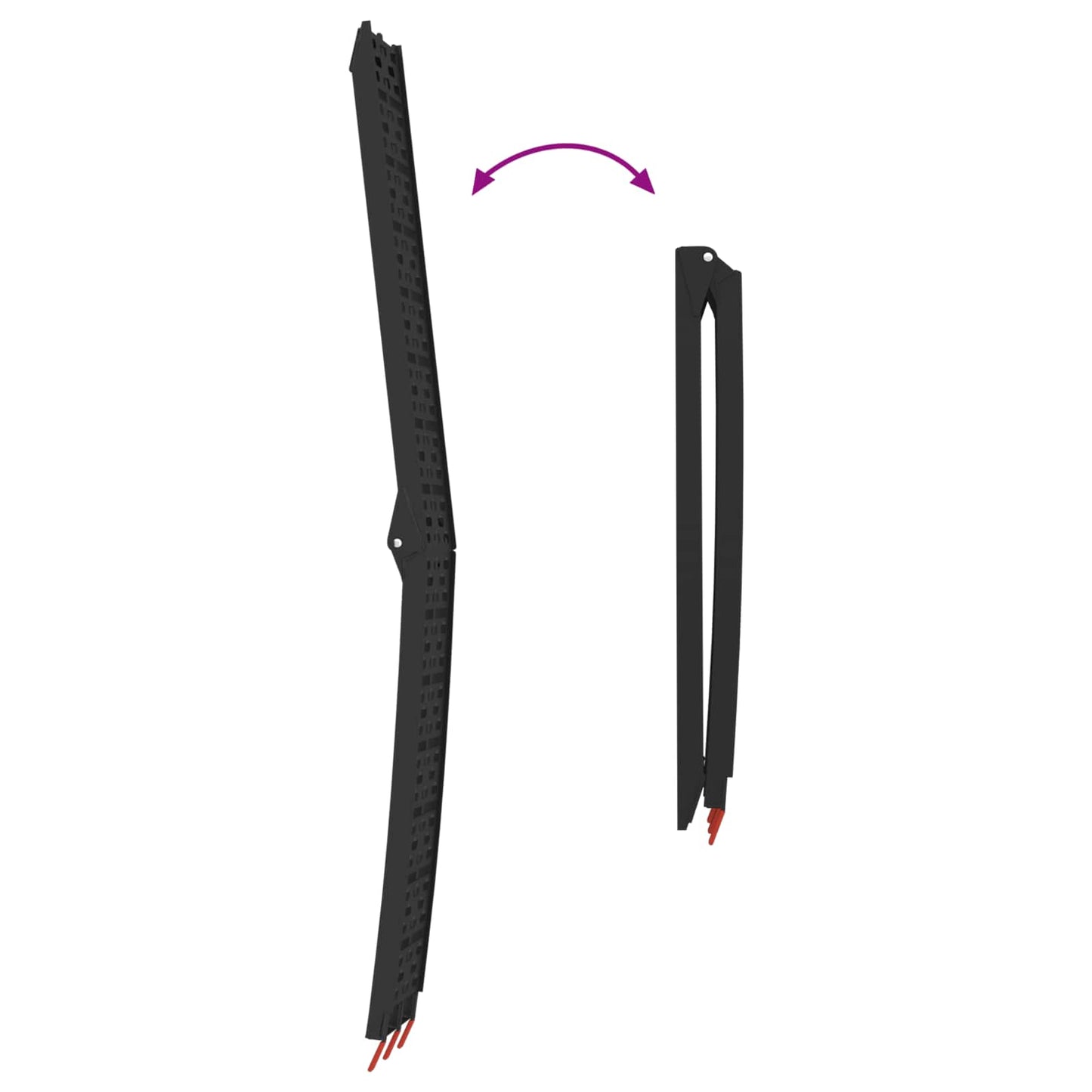 Sammenfoldelig motorcykelrampe 340 kg pr. rampe 2 pcs Sort