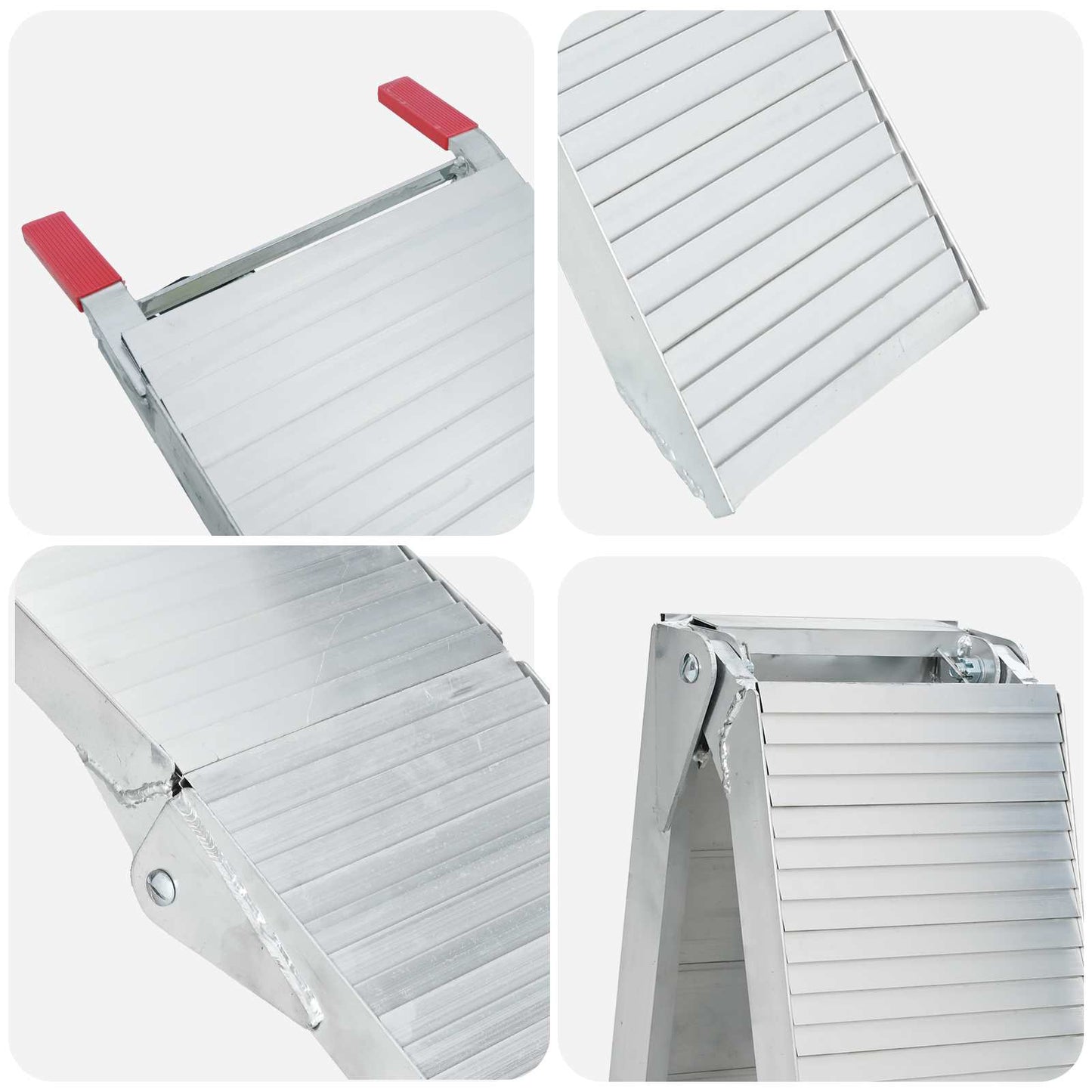 Motorcykelrampe 680 kg 2 pcs Sølv 205 x 28 x 5 cm Aluminium