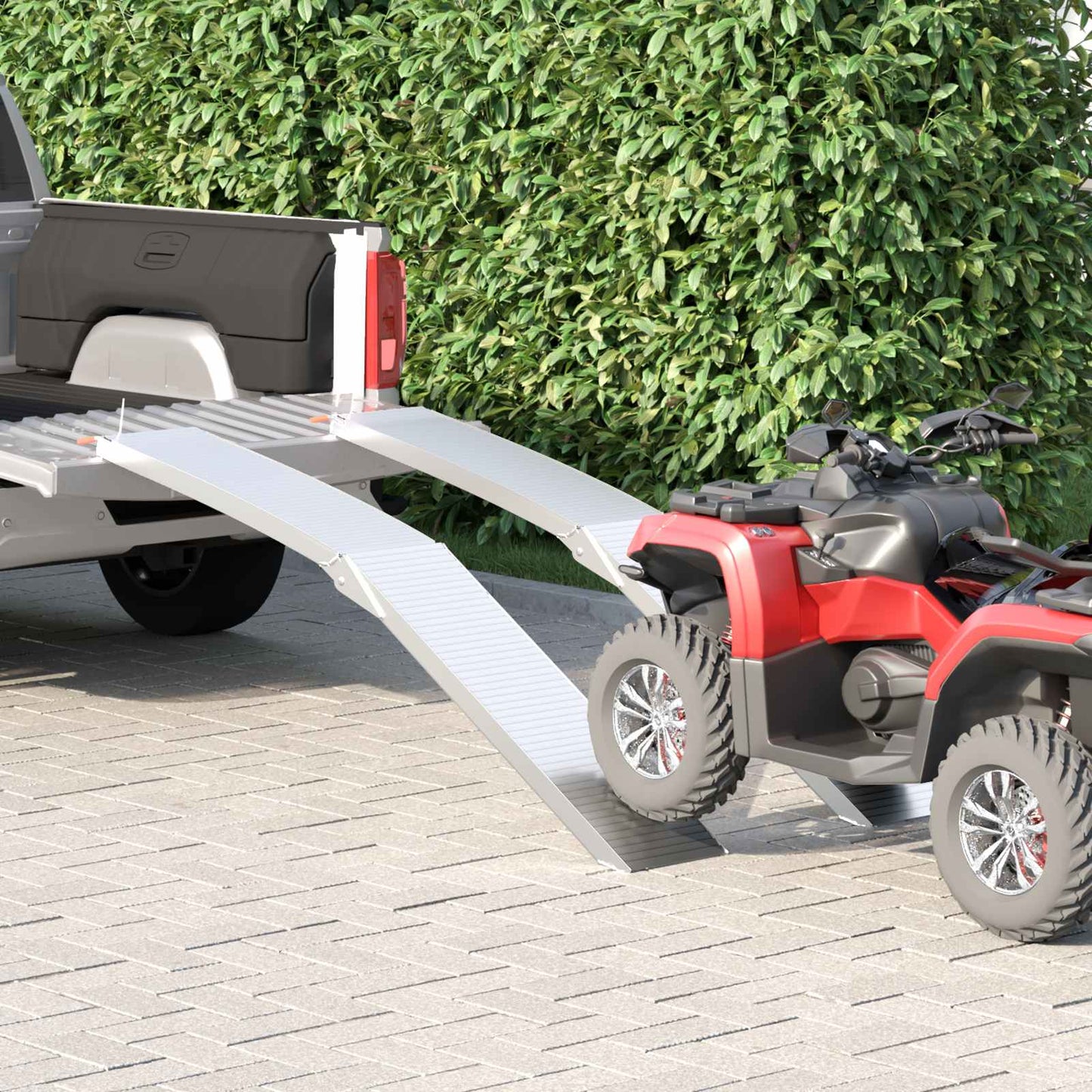 Motorcykelrampe 680 kg 2 pcs Sølv 205 x 28 x 5 cm Aluminium