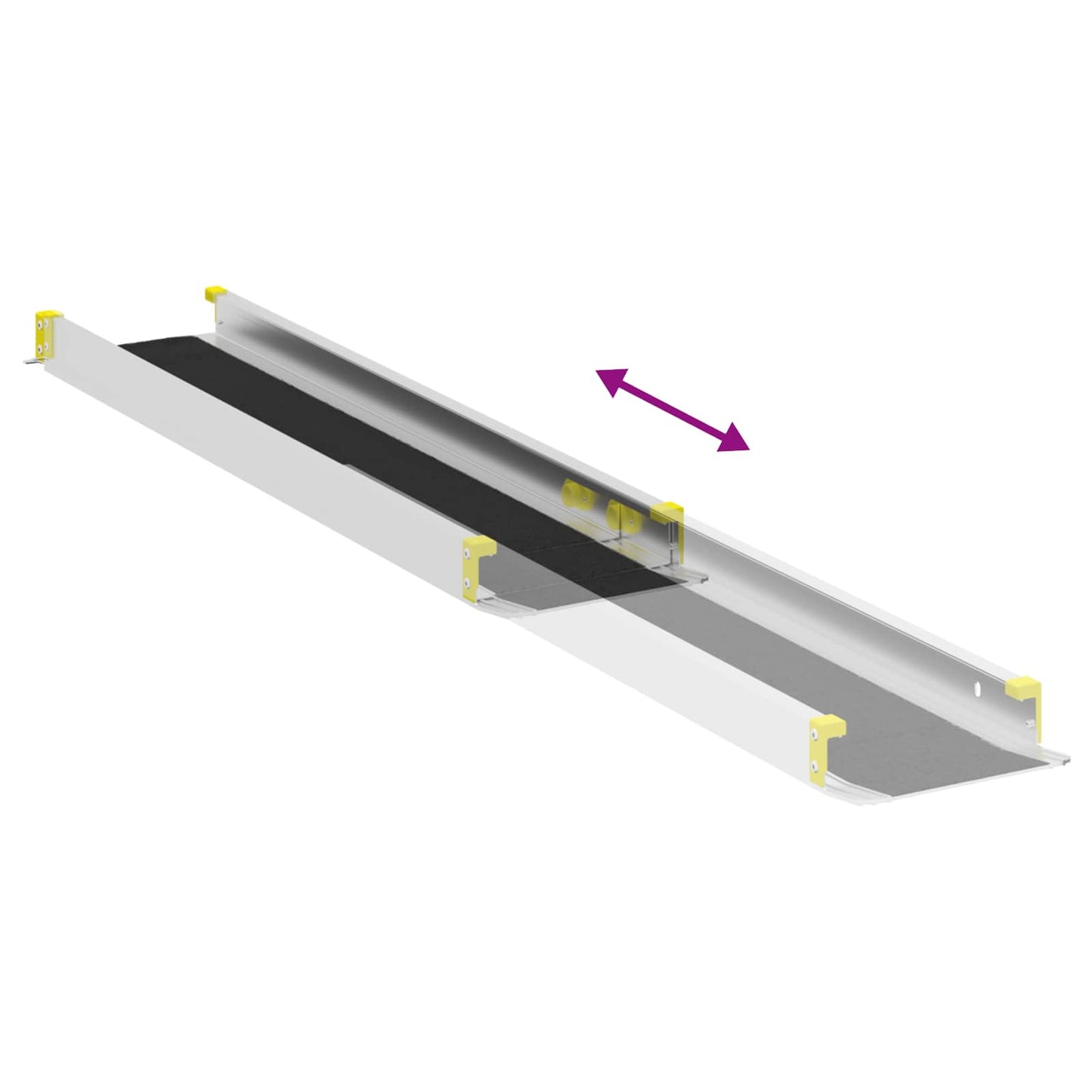 Rampe til kørestol 270 kg 2 stk. Sort 270 kg per sæde Aluminium