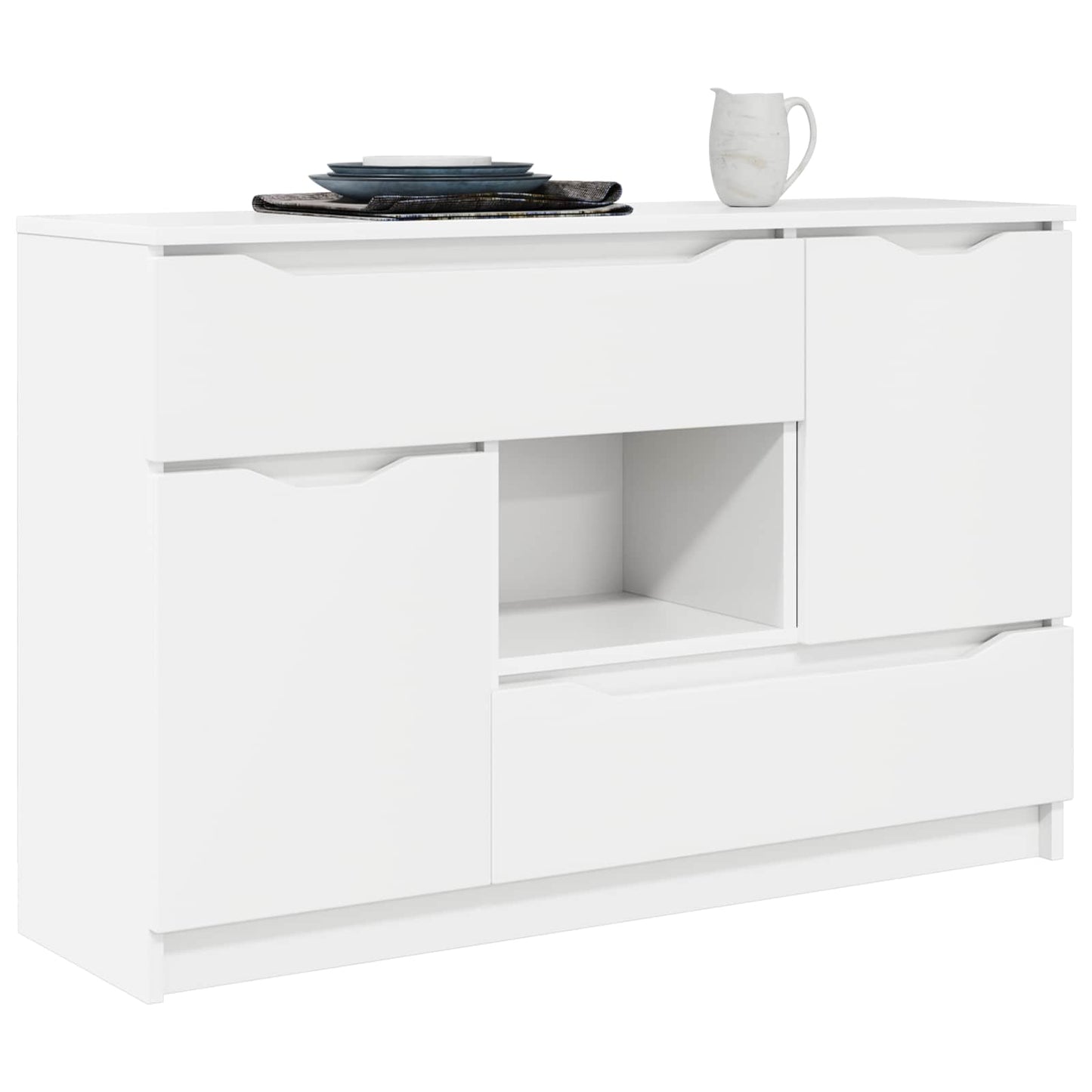Sideboard med skuffe Hvid 100 x 30 x 65,6 Konstrueret træ