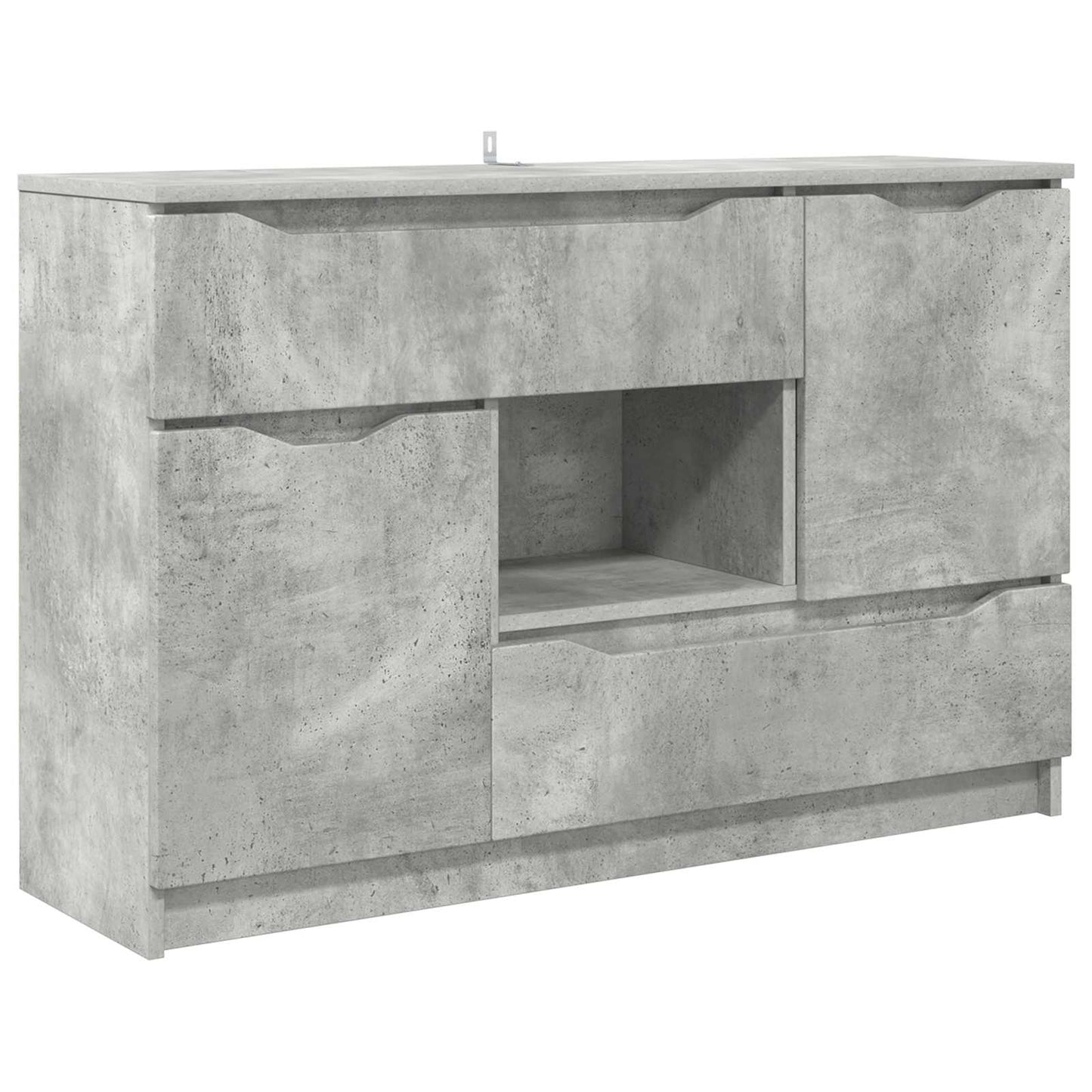 Sideboard med skuffe Beton Grå 100 x 30 x 65,6 Konstrueret træ
