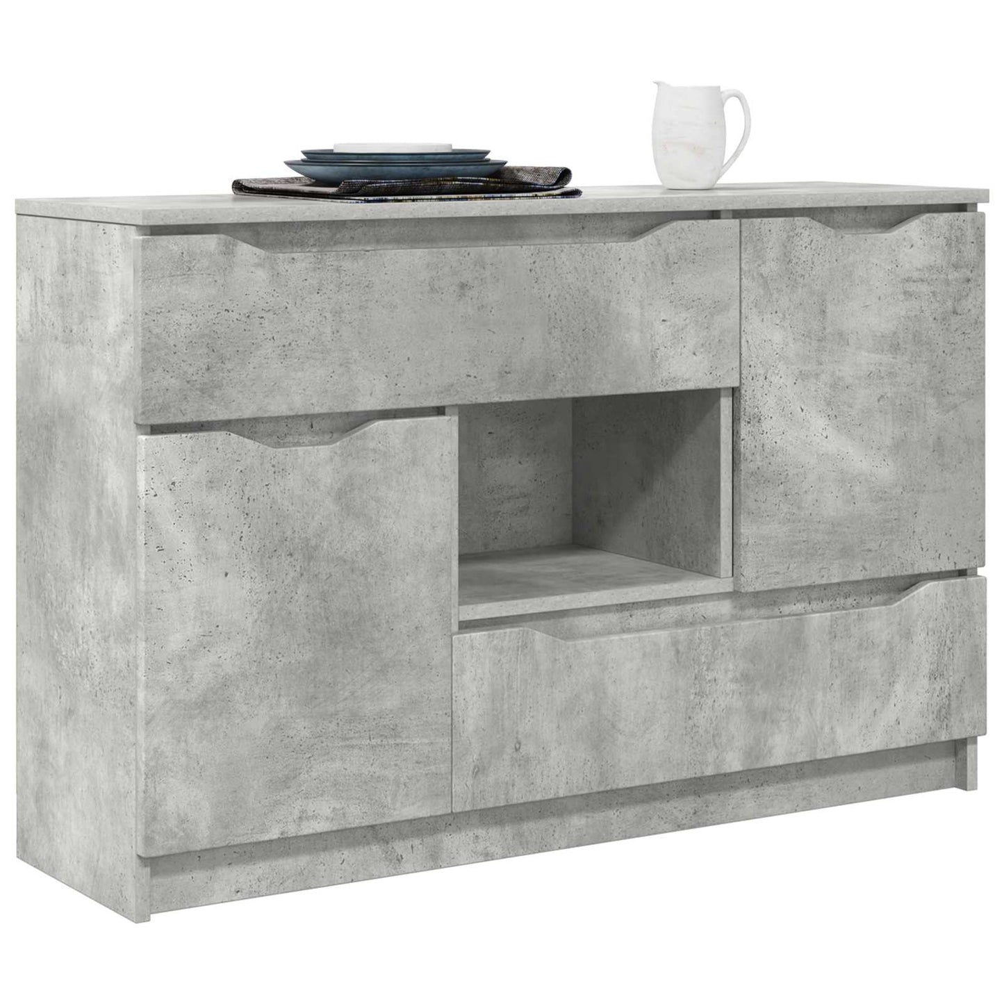 Sideboard med skuffe Beton Grå 100 x 30 x 65,6 Konstrueret træ