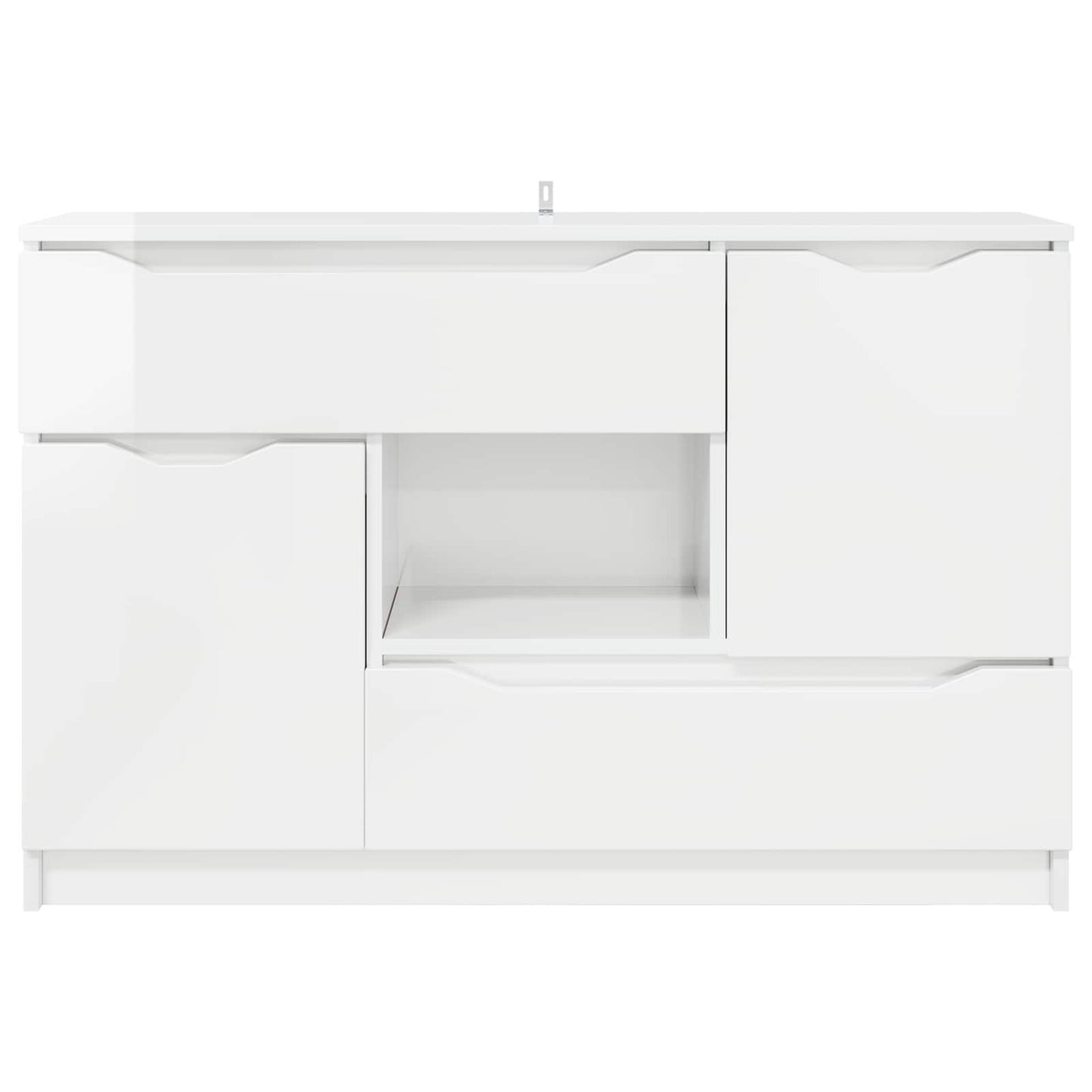 Sideboard Høj gloss hvid 100 x 30 x 65,6 Konstrueret træ