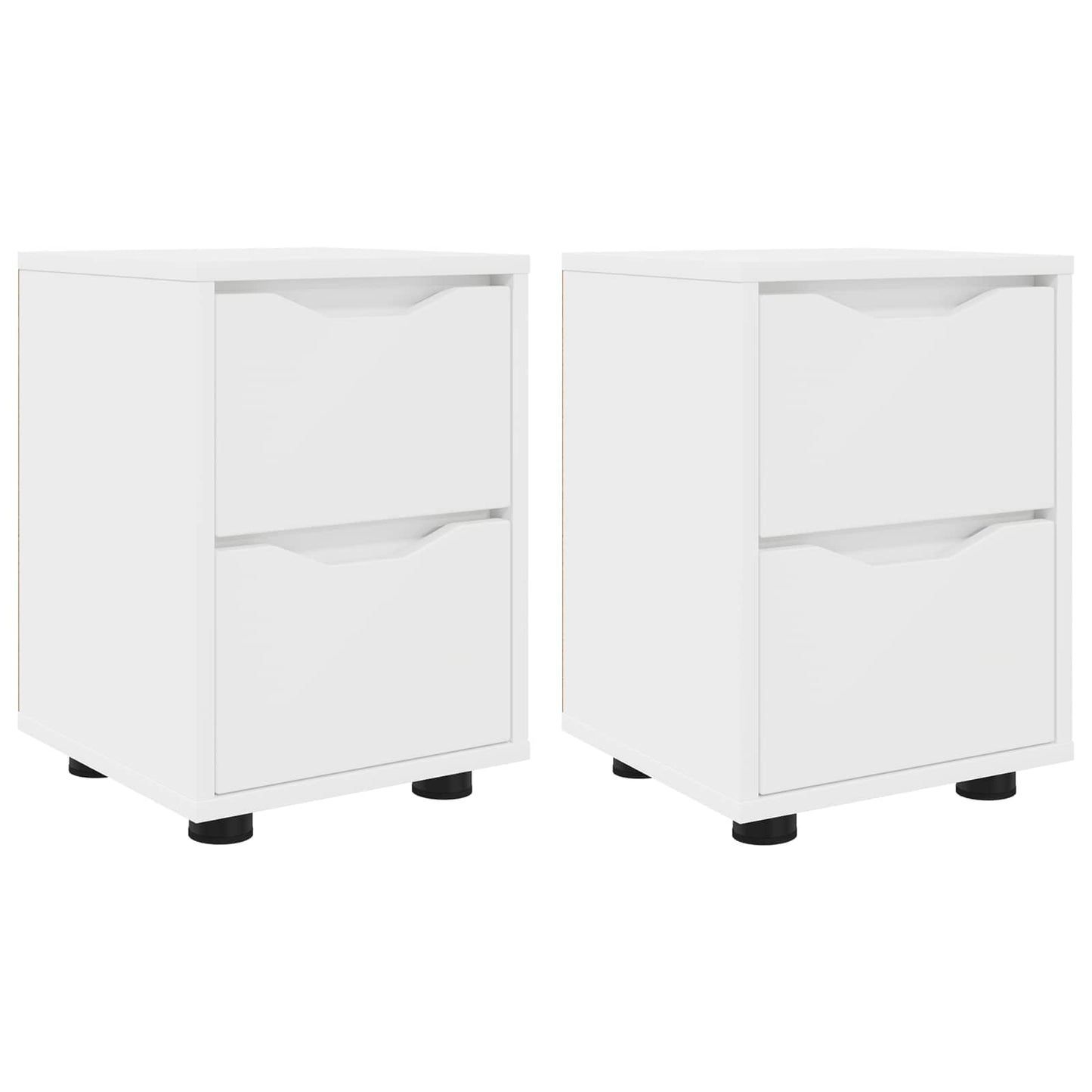 Sengeborde 2 stk. Hvid 30,5 x 30 x 43 cm Konstrueret træ